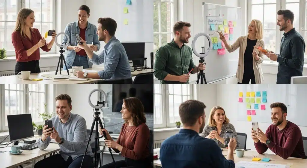 instagram reels ideas, business social media, creative team