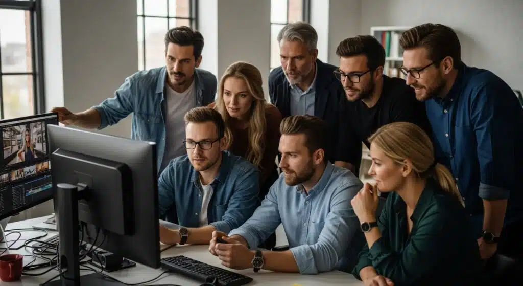 video editing teamwork