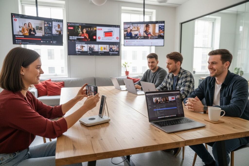 social media video production, young professionals, creative teamwork
