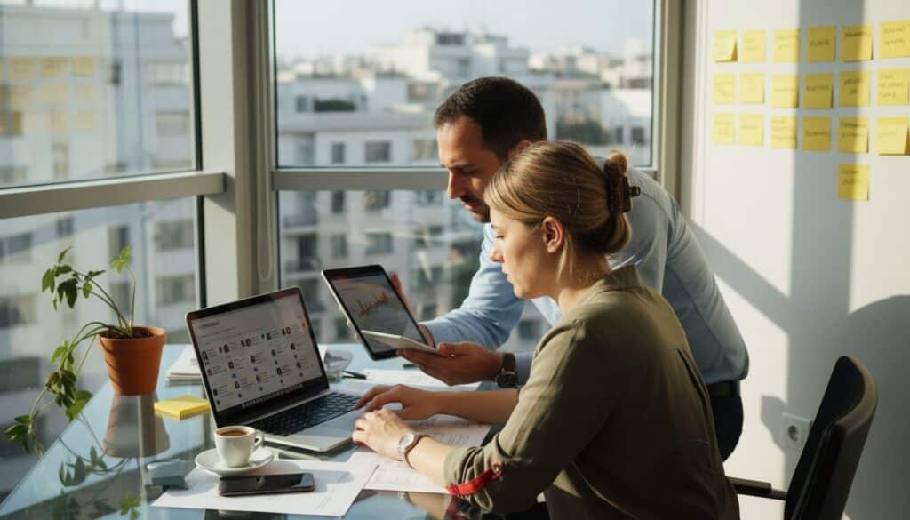 Συνάδελφοι σε brainstorming για την επόμενη καμπάνια με influencers