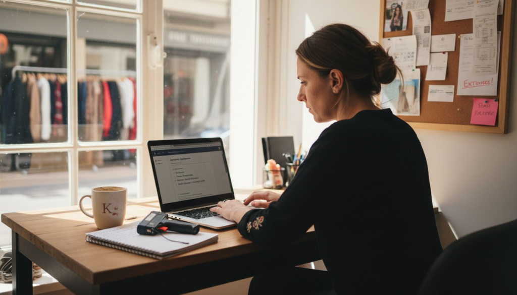 Ιδιοκτήτης μικρής επιχείρησης οργανώνει διαφημίσεις στο Facebook για να προσελκύσει νέους πελάτες.